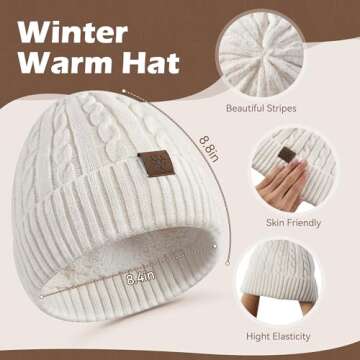 Warmiehomy Women’s Winter Hat Scarf Touchscreen Gloves Set