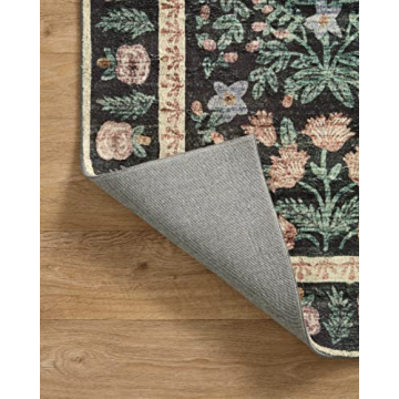 Loloi Rifle Paper Co. x Eden Collection EDE-02 Mughal Garden Black 2'-6" x 7'-6" Runner Rug