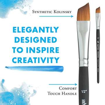 Princeton Aqua Elite, Series 4850, Synthetic Kolinsky Watercolor Paint Brush,Angle Shader, 1/2 Inch