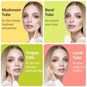 High Frequency Facial Wand - Uaike Orange Portable Handheld High Frequency Facial Machine - with 4 Pcs Orange Glass Tubes - at Home Skin Face Wand Device