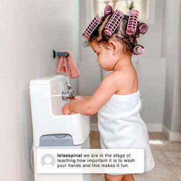 Delta Children PerfectSize 3-in-1 Convertible Sink, Step Stool and Bath Toy for Toddlers/Kids - Perfect for Potty Training, White/Grey