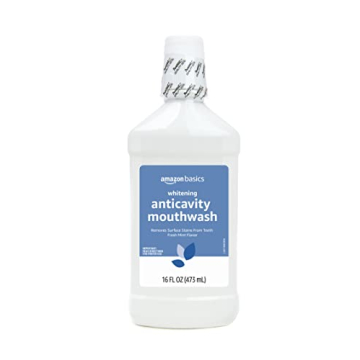 Amazon Basics Whitening Mouthwash, 16 Oz, Fresh Mint