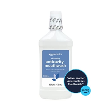 Amazon Basics Whitening Mouthwash, 16 Oz, Fresh Mint