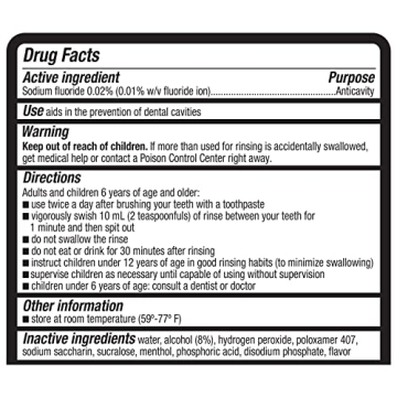 Amazon Basics Whitening Mouthwash, 16 Oz, Fresh Mint