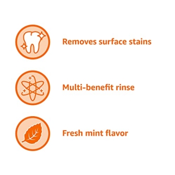 Amazon Basics Whitening Mouthwash, 16 Oz, Fresh Mint