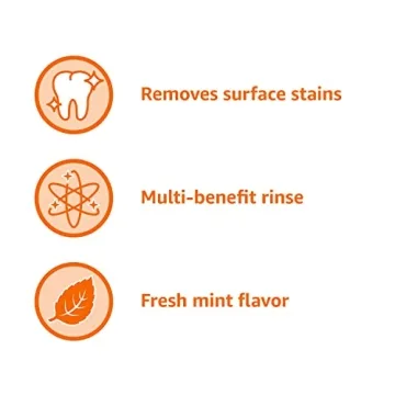 Amazon Basics Whitening Mouthwash, 16 Oz, Fresh Mint