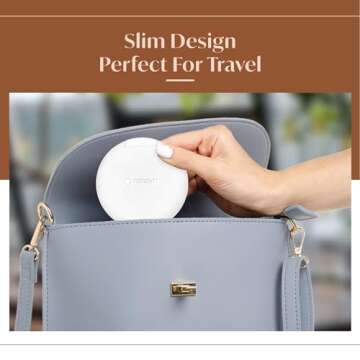 Retayn Aligner/Retainer Case with Built-In Mirror & Magnetic Lock - Premium Silicone-Lined Case Holder with Vent Holes for Aligners, Retainers, Mouth Guards (White & Blush)