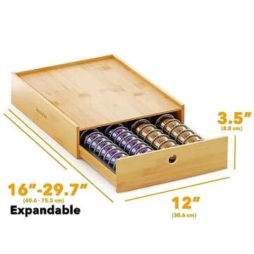 SpaceAid Bamboo Coffee Pod Holder Drawer Storage for Nespresso Vertuo Capsule, Pods Holder Organizer...
