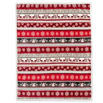 PAVILIA Christmas Sherpa Throw Blanket – Cozy Festive Decor