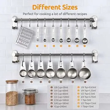 Measuring Cups, U-Taste Measuring Cups and Spoons Set of 15 in 18/8 Stainless Steel : 7 Measuring Cu...