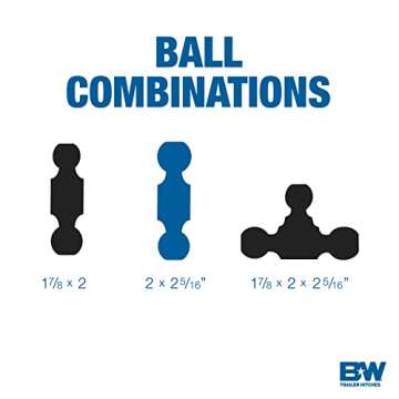 B&W Tow & Stow Adjustable Trailer Hitch - 10,000 GTW, Dual Ball