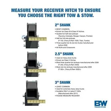B&W Tow & Stow Adjustable Trailer Hitch - 10,000 GTW, Dual Ball
