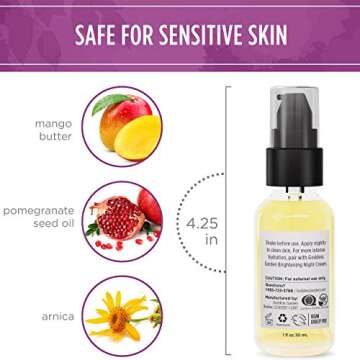 Goddess Garden - Day Undone Softening Night Serum - Sensitive Skin, Certified Organic, Vegan, Leaping Bunny Certified Cruelty-Free, Paraben-Free, Certified B Corp - 1 oz Bottle