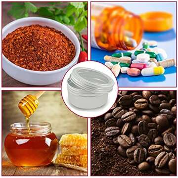 4 Ounce Aluminum Cans Transparent Top Screw Lid Metal Storage Tins Containers for Storing Spices, Candies, Lip Balm, Candles, 12 Pcs.