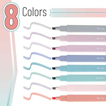 Mr. Pen- Aesthetic Cute Highlighters, 8 pcs, Chisel Tip, Earthy Colors, Assorted Colors,No Bleed Bib...
