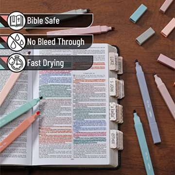 Mr. Pen- Aesthetic Cute Highlighters, 8 pcs, Chisel Tip, Earthy Colors, Assorted Colors,No Bleed Bible Pastel Highlighter Set