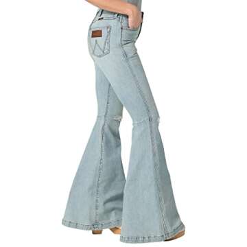 Wrangler Retro Green Jeans High-Rise Flare in Aubrey Aubrey 26 34