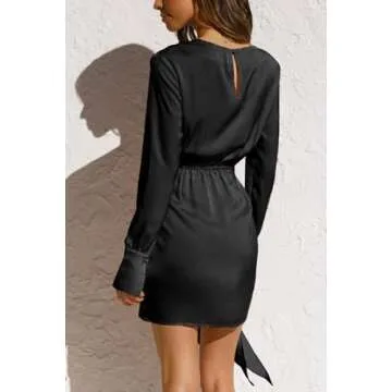 BTFBM Women Long Sleeve Ruched Dress for All Occasions