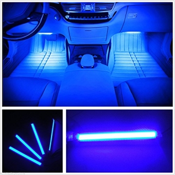 EJ's SUPER CAR Waterproof Car LED Strip Light Kit - 4pcs 36 LEDs for Interior Ambiance