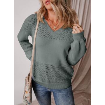 SHEWIN Lightweight Crochet Sweater Women 2025 Spring Fashion