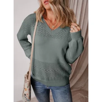 SHEWIN Lightweight Crochet Sweater Women 2025 Spring Fashion