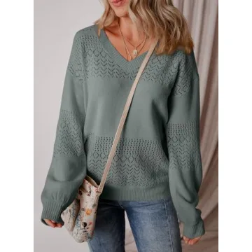 SHEWIN Lightweight Crochet Sweater Women 2025 Spring Fashion