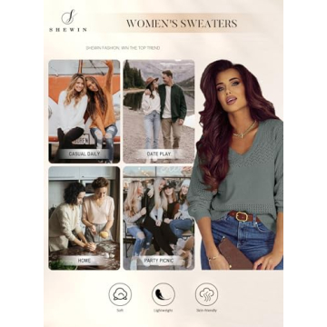 SHEWIN Lightweight Crochet Sweater Women 2025 Spring Fashion