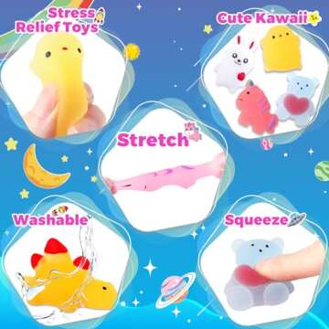 Valentines Day Cards for Kids Classroom,30Pcs Valentine's Greeting Cards with Glow in The Dark Squishy Toys Kits,Kids Valentine Cards Exchange,Bulk,Class Game Prizes,Valentine Party Favor for Boy Girl