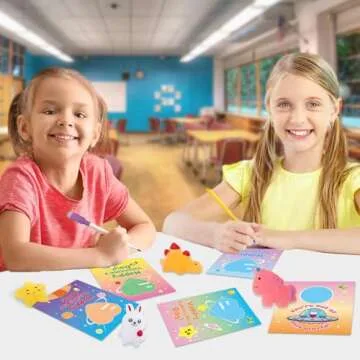 Valentines Day Cards for Kids Classroom,30Pcs Valentine's Greeting Cards with Glow in The Dark Squishy Toys Kits,Kids Valentine Cards Exchange,Bulk,Class Game Prizes,Valentine Party Favor for Boy Girl