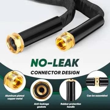 Toolasin Garden Hose 50ft, Non-Expanding, Lightweight, Aluminum-plated Copper Leak-Proof Metal interface, No-Knots, Portable, Wear-Resistant, Sturdy, Flexible, 3/4GHT, Water Hose for Yard, Garden