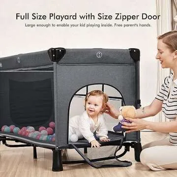 ANGELBLISS 5 in 1 Baby Bassinet, Bedside Crib & Playpen, Pack and Play Bassinet with Diaper Changer ...