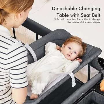 ANGELBLISS 5 in 1 Baby Bassinet with Diaper Changer