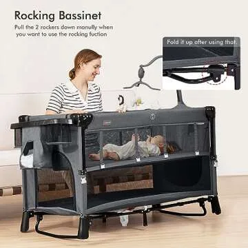 ANGELBLISS 5 in 1 Baby Bassinet with Diaper Changer