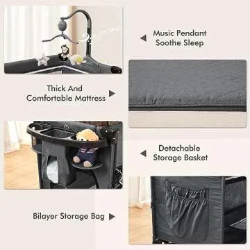 ANGELBLISS 5 in 1 Baby Bassinet with Diaper Changer