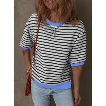 Stylish Dokotoo Women’s Striped Casual Sweatshirt