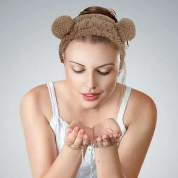 WHAVEL 2PCS Spa Headband Cute Headband for Washing Face, Bear Ears Makeup Headband Kawaii Skincare H...