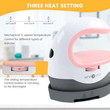 HTVRONT Heat Press Mini Heat Press Machine, Small Heat Press Portable Iron Press Machine for T Shirt...