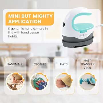 HTVRONT Heat Press Mini Heat Press Machine, Small Heat Press Portable Iron Press Machine for T Shirts, Hats, Heating Transfer Projects (Pink)
