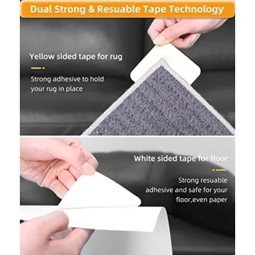 Home Techpro Rug Tape - 12 PCS Superior Grip for Floors