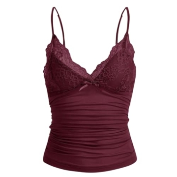 Naileksi Lace Trim Cami Top for Trendy Y2K Style