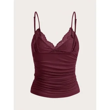 Naileksi Lace Trim Cami Top for Trendy Y2K Style