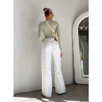 ROAONOCOMO Sexy Slim Fit Long Sleeve Tops for Women Round Neck Skinny Crop Shirts Basic Pullover Blouse Streetwear Y2K