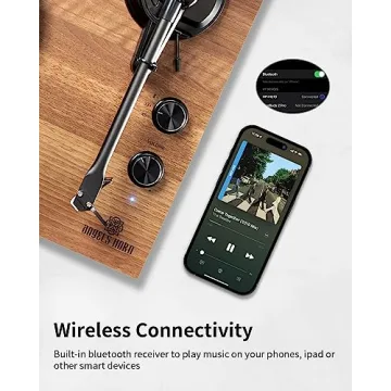 ANGELS HORN Bluetooth Vinyl Record Player with Speakers