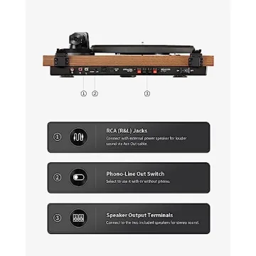 ANGELS HORN Bluetooth Vinyl Record Player with Speakers