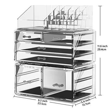 READAEER 3-Piece Makeup Organizer with Drawers