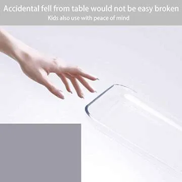 FOYO Toast Plates - 7 Inch Tempered Glass Square Plates Set of 3