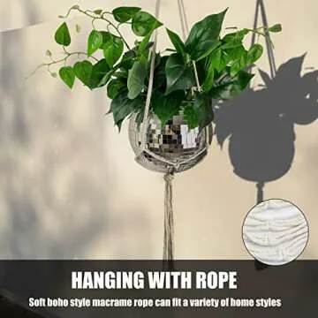 Disco Ball Planter 8" with Chain & Wooden Stand