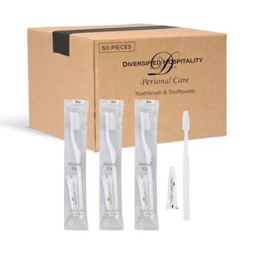 1-Shoppe All-in-Kit | Bulk Disposable Hotel Toothbrush with Toothpaste Dental Kit | Hotels and Vacat...