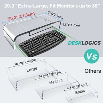 DeskLogics Monitor Stand with Storage | Sleek and Ergonomic
