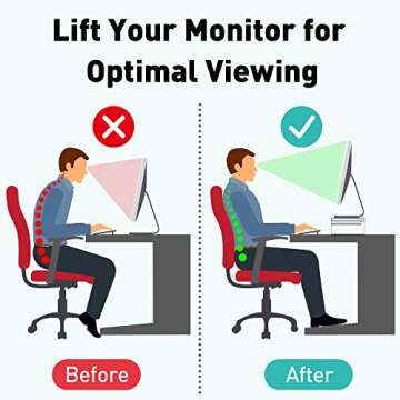 DeskLogics Monitor Stand with Storage | Sleek and Ergonomic